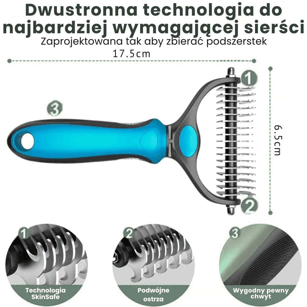 RashZero - szczotka dla psów w technologii SkinSafe usuwa 99% luźnego futra