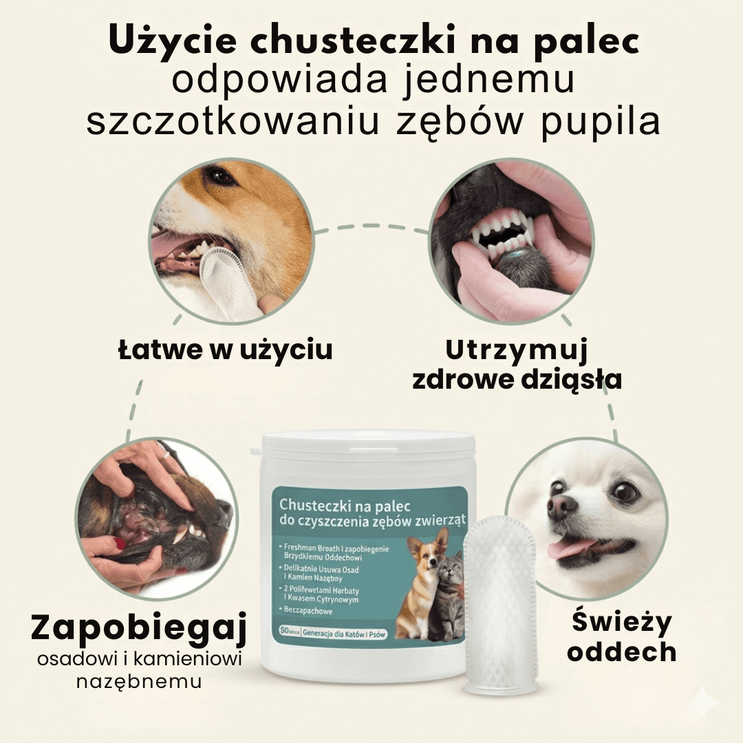 Damero - chusteczki do higieny jamy ustnej zwierząt (50szt.)