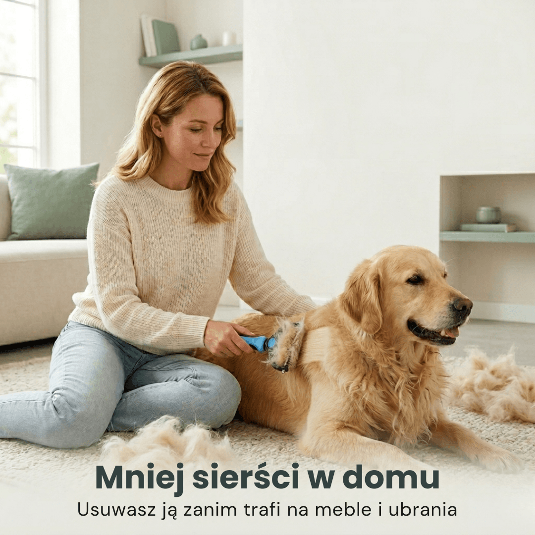 RashZero - szczotka dla psów w technologii SkinSafe usuwa 99% luźnego futra