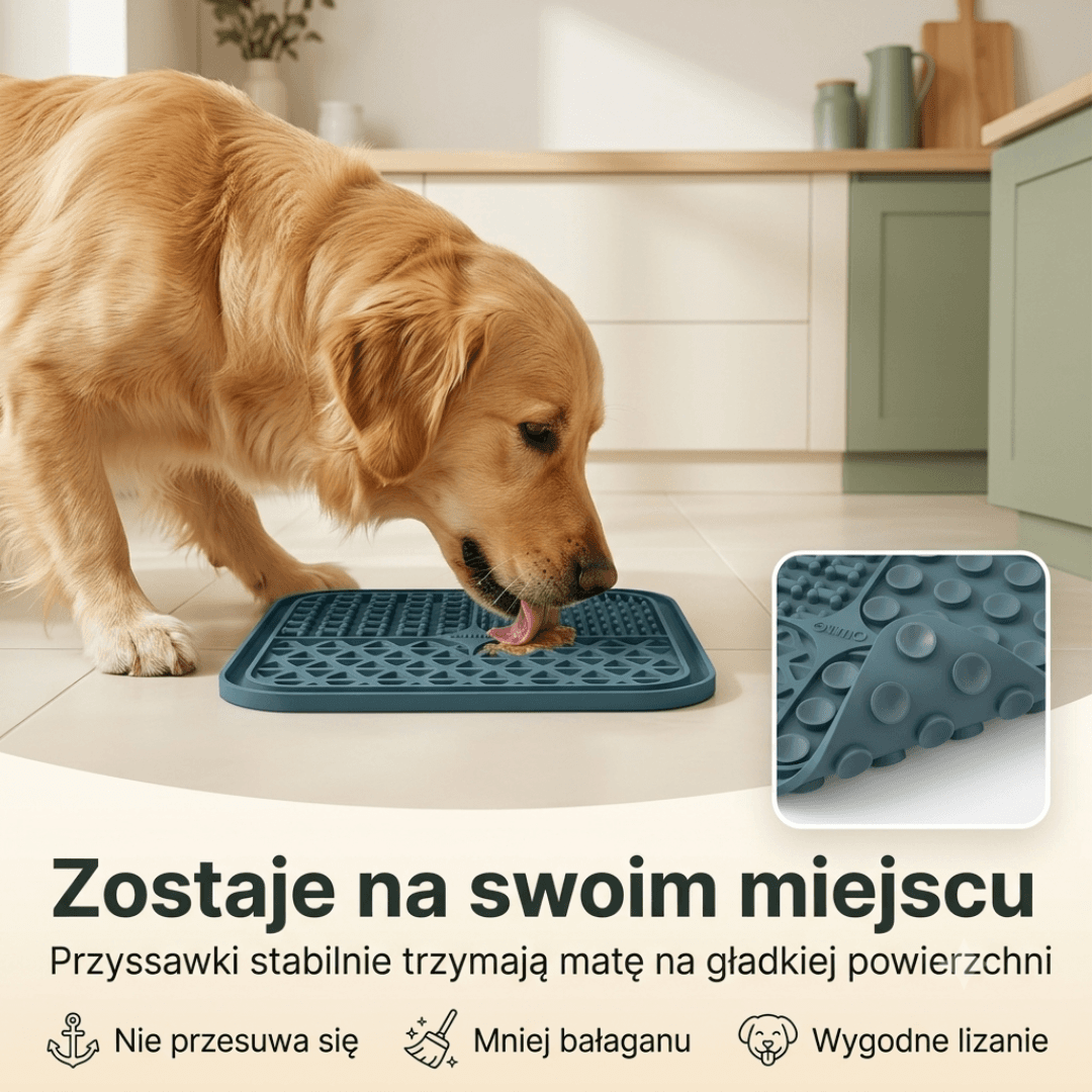 Mata zajmująca psa podczas czesania