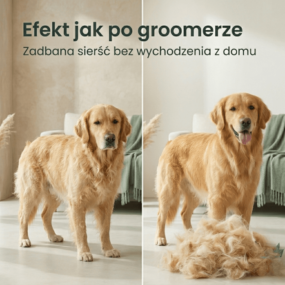 ShavZero - szczotka dla psów w technologi NickFree usuwa 99% luźniego futra