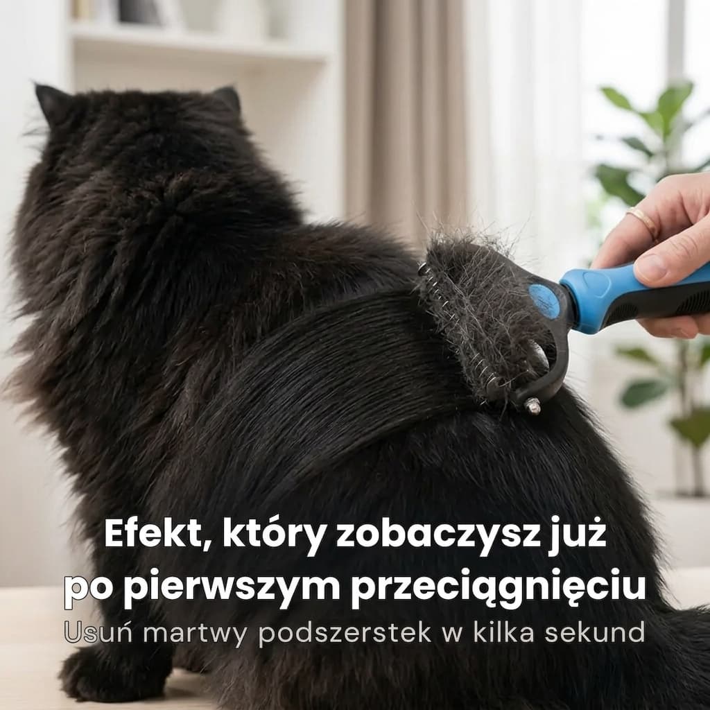 CatZero - szczotko trymer w technologii SkinSafe usuwa 99% luźnego futra